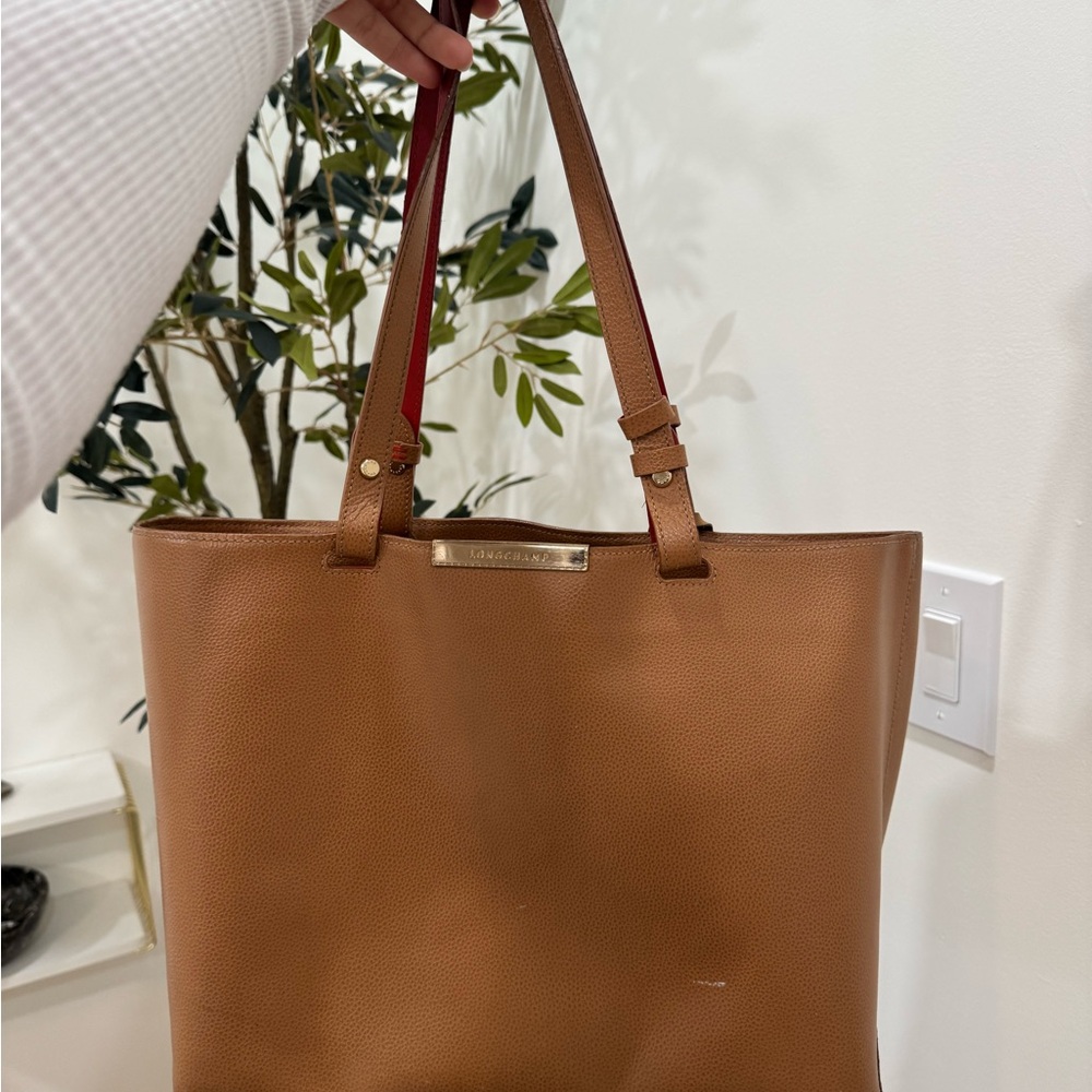 Longchamp Brown Leather Tote Bag